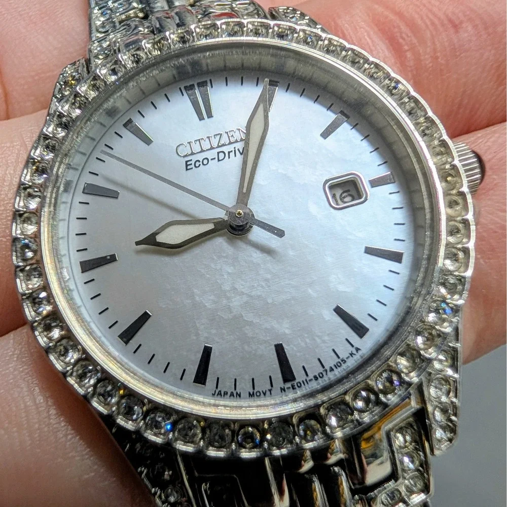 Citizen Silhouette Eco-Drive Crystal Bezel Women's Watch E011-S047137 MOP Dial